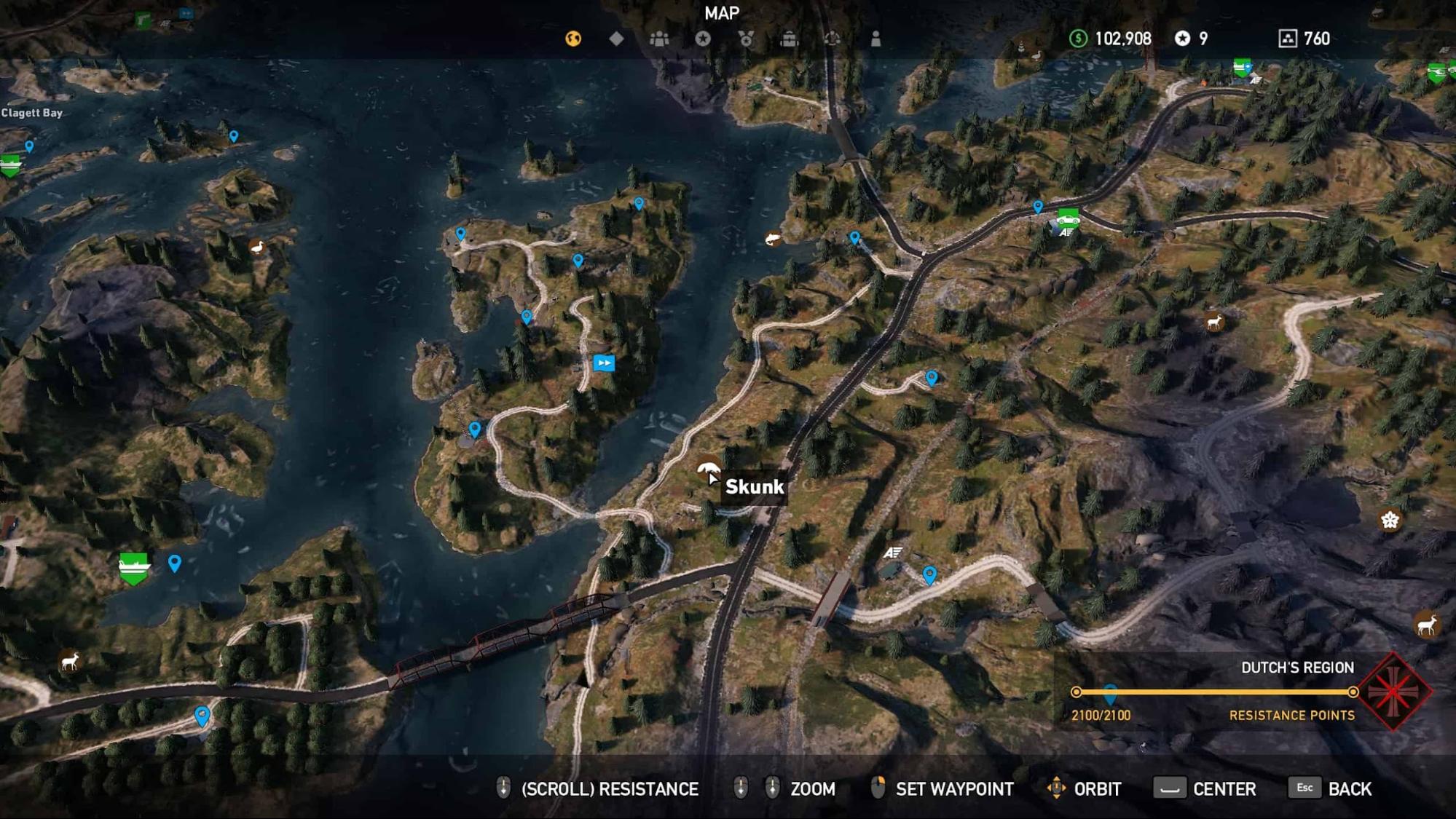 Far Cry 5 скунс на карте